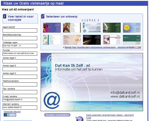 je eigen visitekaartjes - deel