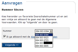 Anoniem nummer aanvragen - Nummer kiezen