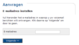 Anoniem nummer aanvragen - Emailadres instellen